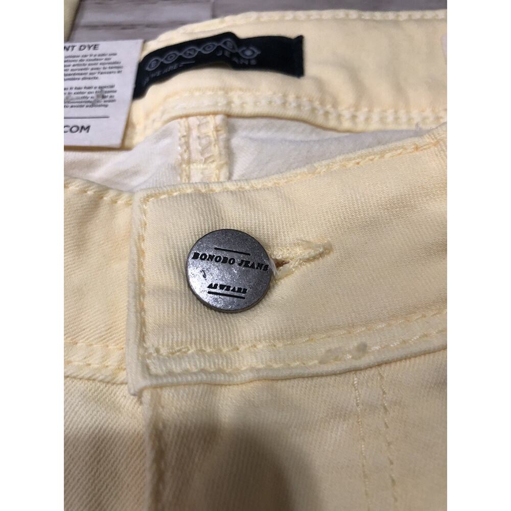 Bonobo Jeans Womens 2Tall Yellow Denim Pants Skinny Leg W:26x33 N41 - Picture 8 of 8